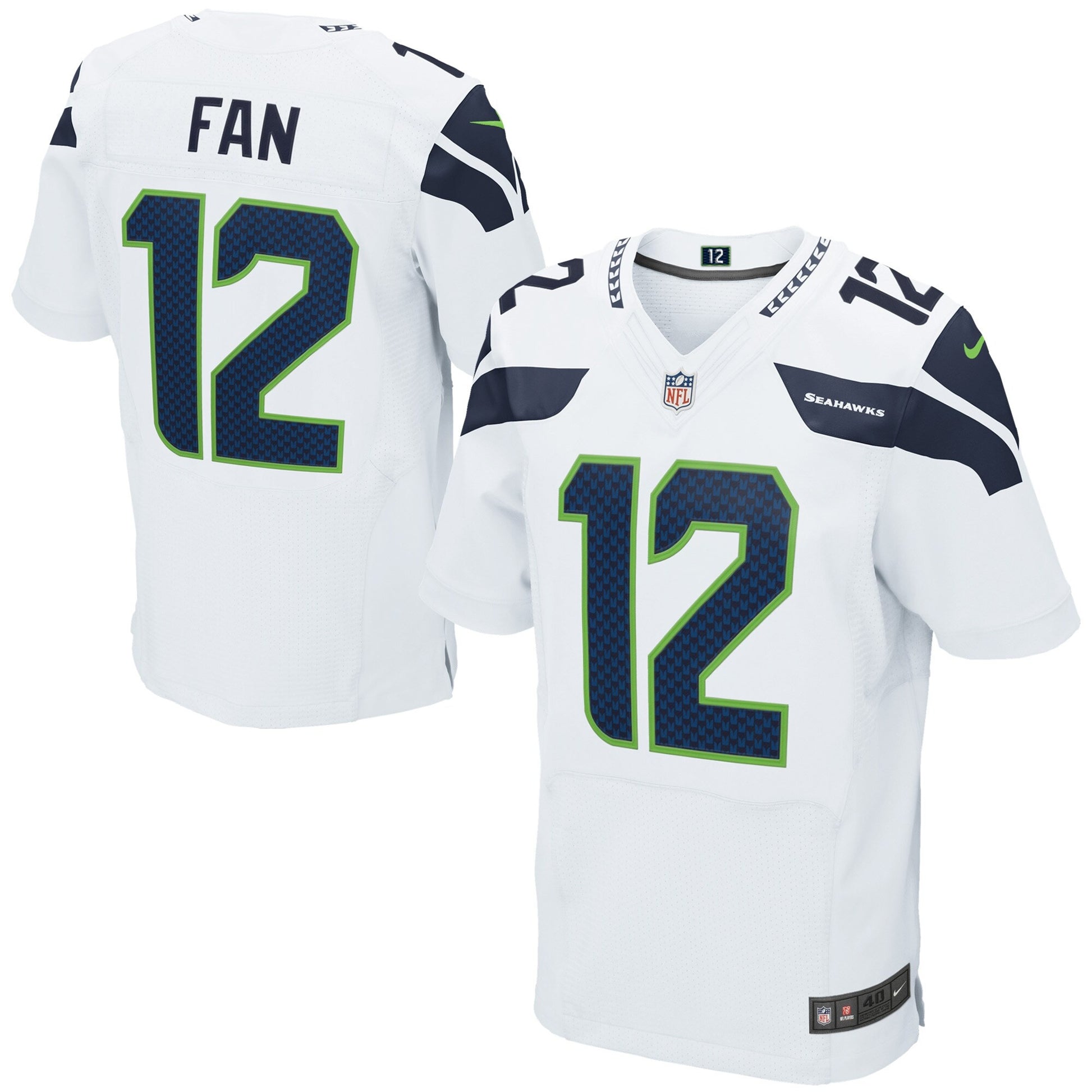 12s Seattle Seahawks Elite Jersey - White