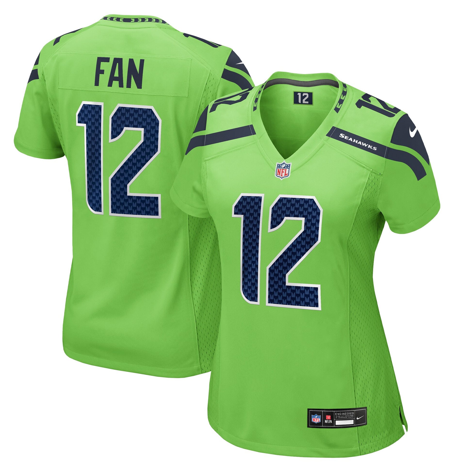 12s Seattle Seahawks Women's Jersey - Neon Green