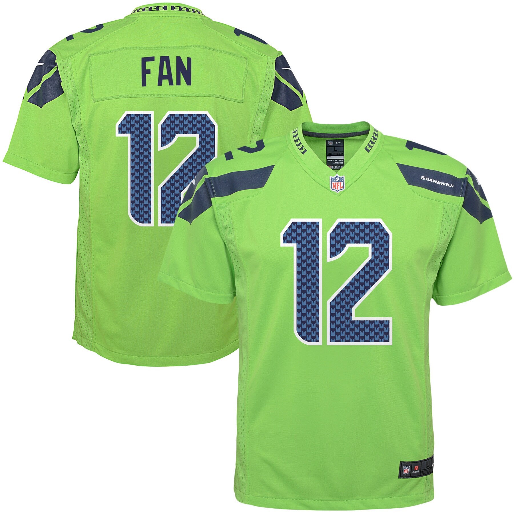 12s Seattle Seahawks Youth Jersey - Neon Green