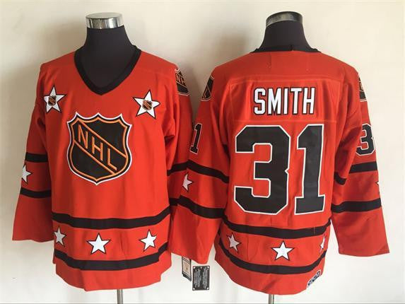 1980 All Star 31 Billy Smith Orange CCM Hockey Jersey