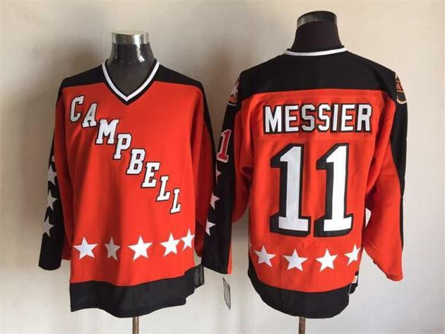 1984 All Star 11 Mark Messier Orange CCM Hockey Jersey