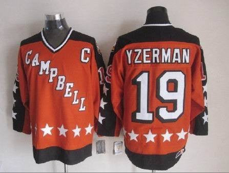 1984 All Star 19 Steve Yzerman Orange CCM Hockey Jersey