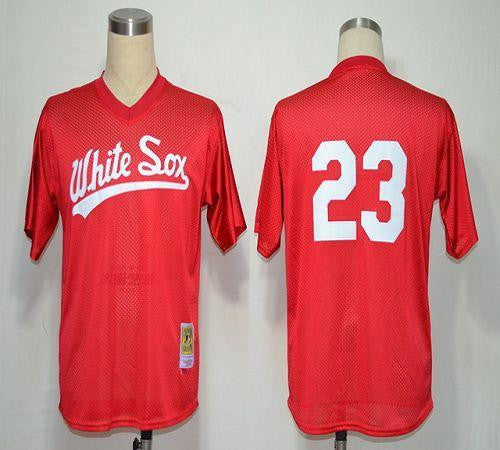 1990 Mitchell And Ness White Sox #23 Robin Ventura Red Throwback Stitched Jersey