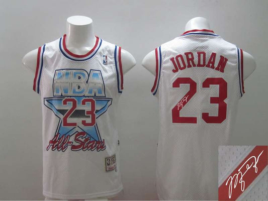 1992 All Star 23 Jordan White Signature Edition Basketball Jerseys