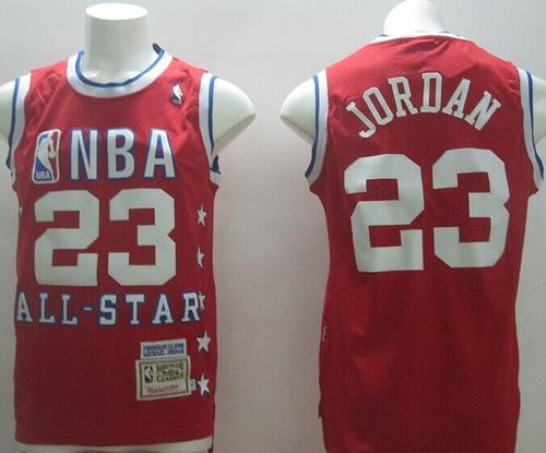 1992 All Star Mitchell And Ness Bulls #23 Michael Jordan Red Stitched Basketball Jersey