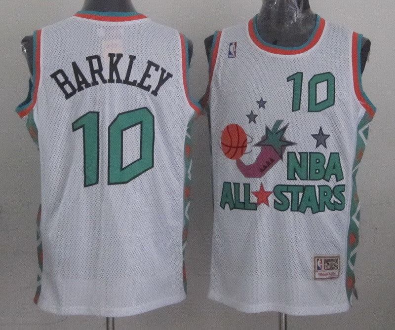 1996 All Star 10 Barkley White Basketball Jerseys