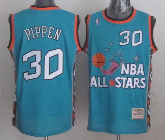 1996 All Star 30 Pippen Teal Basketball Jerseys