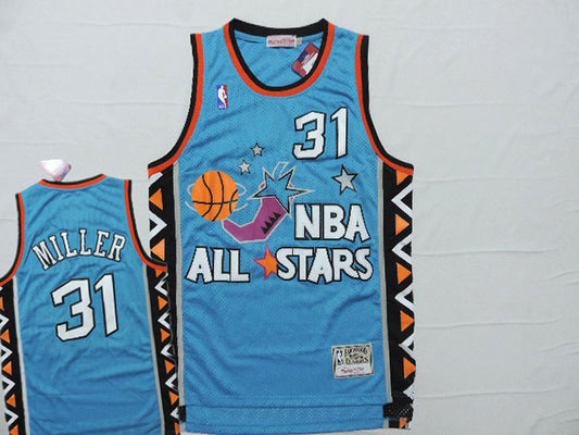 1996 All Star 31 Reggie Miller Teal Hardwood Classics Basketball Jersey