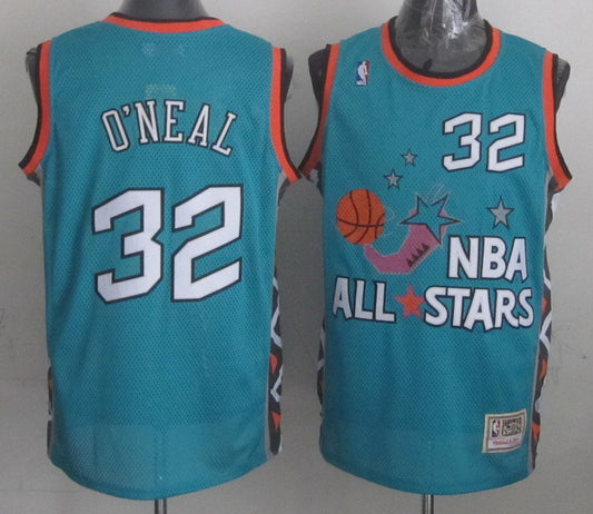 1996 All Star 32 O Neal Teal Basketball Jerseys