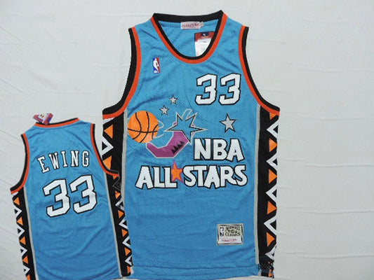 1996 All Star 33 Patrick Ewing Teal Hardwood Classics Basketball Jersey