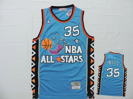 1996 All Star 35 Grant Hill Teal Hardwood Classics Basketball Jersey