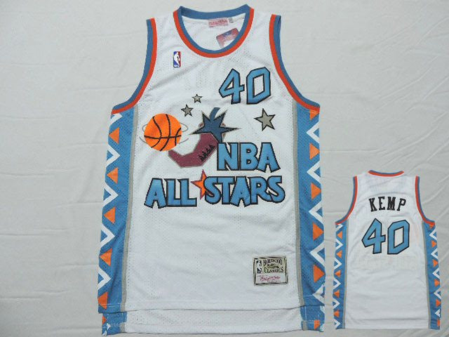 1996 All Star 40 Shawn Kemp White Hardwood Classics Basketball Jersey