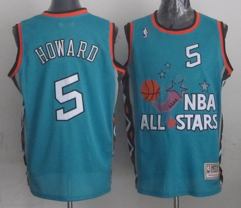 1996 All Star 5 Howard Teal Basketball Jerseys