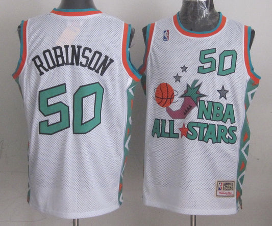 1996 All Star 50 Robinson White Basketball Jerseys