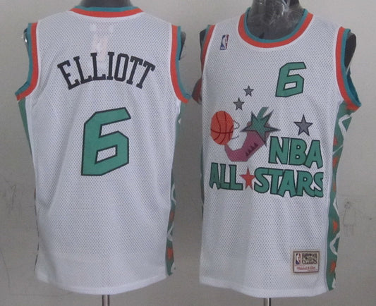 1996 All Star 6 Elliott White Basketball Jerseys