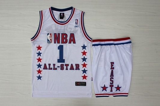 2003 All Star 1 McGrady White Throwback Basketball Jerseys(With Shorts)