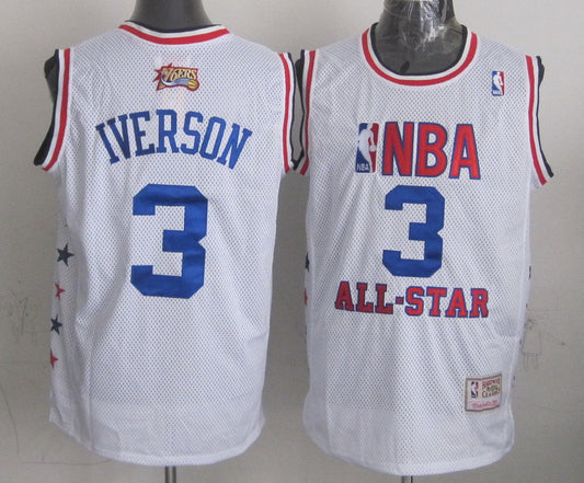 2003 All Star 3 Iverson White Hardwwod Classics Basketball Jerseys