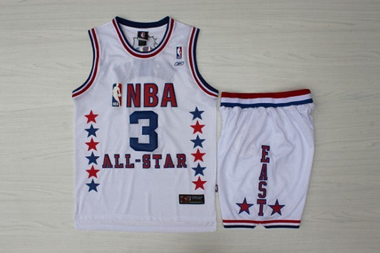 2003 All Star 3 Iverson White Throwback Basketball Jerseys(With Shorts)