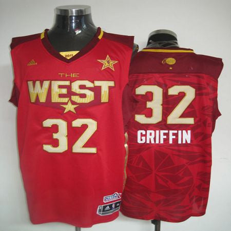 2011 All Star Clippers #32 Blake Griffin Red Stitched Basketball Jersey