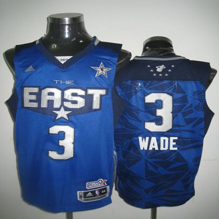 2011 All Star Heat #3 Dwyane Wade Blue Stitched Basketball Jersey