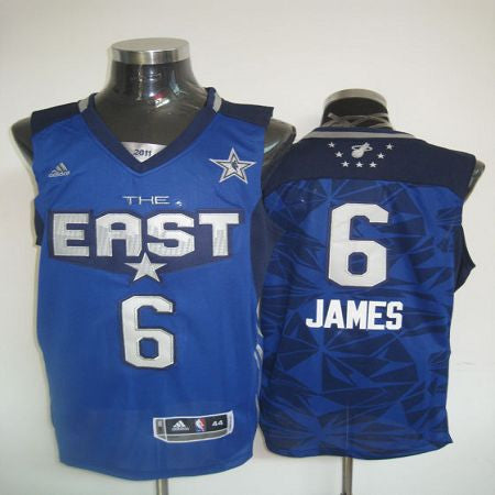 2011 All Star Heat #6 LeBron James Blue Stitched Basketball Jersey