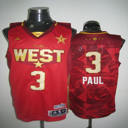 2011 All Star Hornets #3 Chris Paul Red Stitched Basketball Jersey