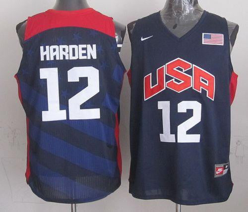 2012 Olympics Team USA #12 James Harden Dark Blue Stitched Basketball Jersey