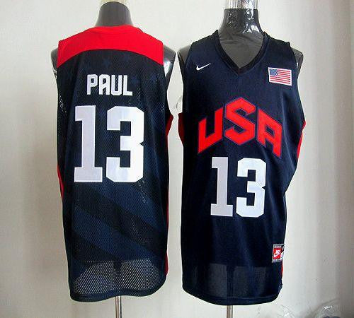 2012 Olympics Team USA #13 Chris Paul Dark Blue Stitched Basketball Jersey