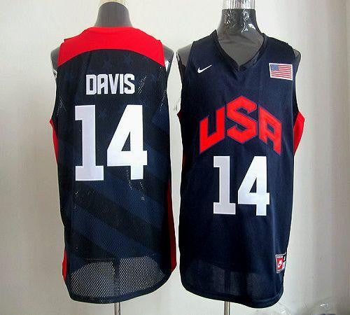 2012 Olympics Team USA #14 Anthony Davis Dark Blue Stitched Basketball Jersey