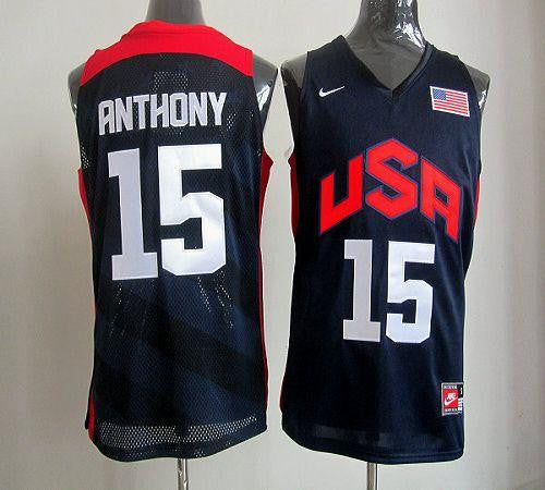 2012 Olympics Team USA #15 Carmelo Anthony Dark Blue Stitched Basketball Jersey