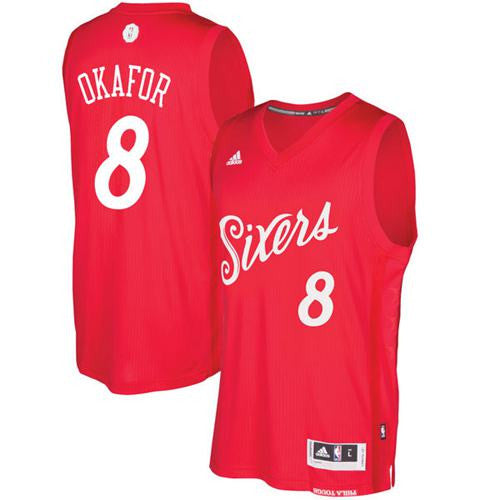 76ers #8 Jahlil Okafor Red 2016-2017 Christmas Day Stitched Basketball Jersey