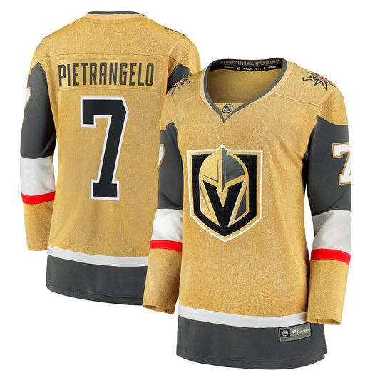 Alex Pietrangelo Vegas Golden Knights Branded Women's Home Breakaway Player Hockey Jersey - Gold