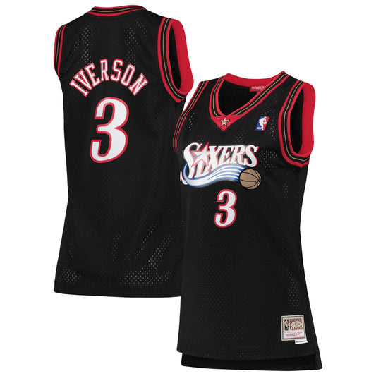 Allen Iverson Philadelphia 76ers Women's 2000/01 Hardwood Classics Swingman Basketball Jersey - Black