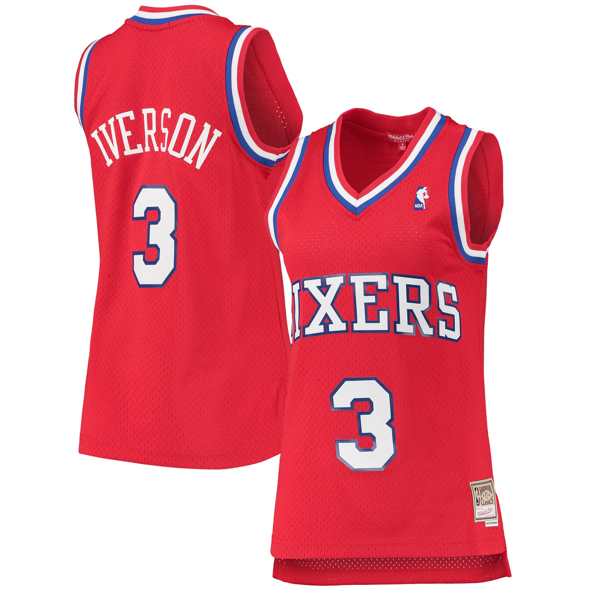 Allen Iverson Philadelphia 76ers Women's 2002/03 Hardwood Classics Swingman Basketball Jersey - Red