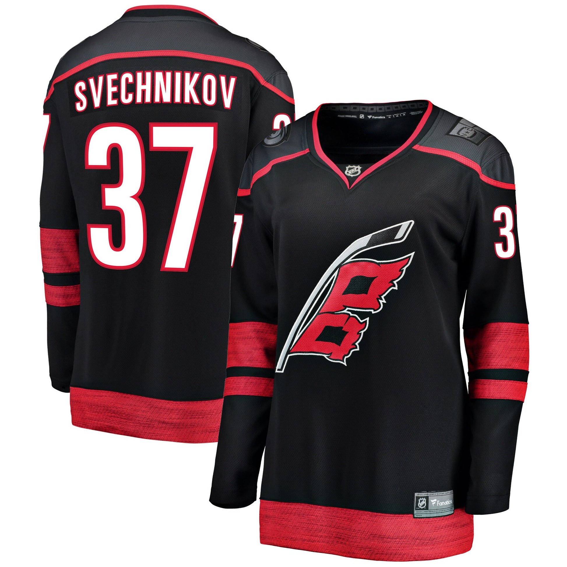 Andrei Svechnikov Carolina Hurricanes Branded Women's Home Breakaway Player Hockey Jersey - Black