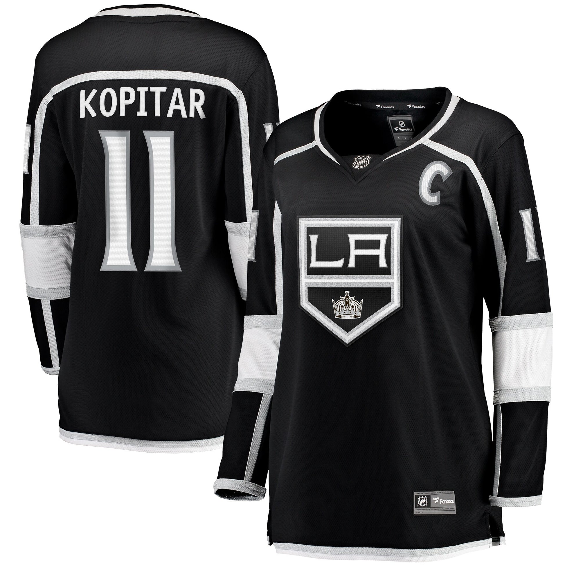 Anze Kopitar Los Angeles Kings Branded Women's Home Captain Patch Breakaway Player Hockey Jersey - Black