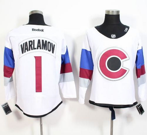 Avalanche #1 Semyon Varlamov White 2016 Stadium Series Stitched Hockey Jersey