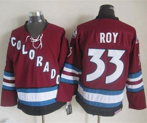 Avalanche #33 Patrick Roy Red CCM Throwback Stitched Hockey Jersey