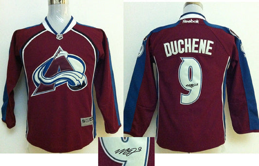 Avalanche 9 Duchene Red Signature Edition Youth Hockey Jerseys