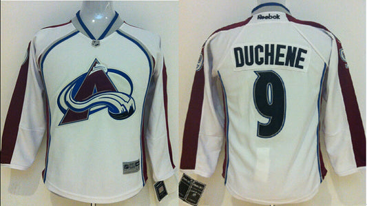 Avalanche 9 Duchene White Youth Hockey Jersey