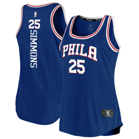 Ben Simmons Philadelphia 76ers Branded Women's Fast Break Team Tank Basketball Jersey - Icon Edition - Royal