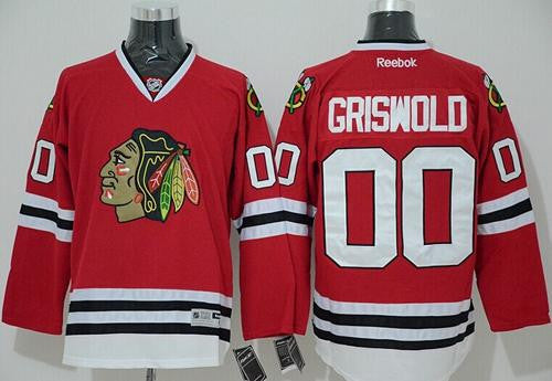 Blackhawks #00 Clark Griswold Red Home Stitched Hockey Jersey