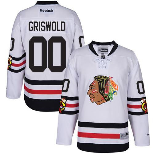 Blackhawks #00 Clark Griswold White 2017 Winter Classic Stitched Hockey Jersey