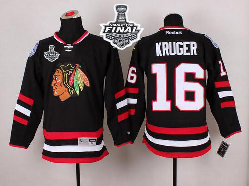 Blackhawks #16 Marcus Kruger Black 2014 Stadium Series 2015 Stanley Cup Stitched Hockey Jersey