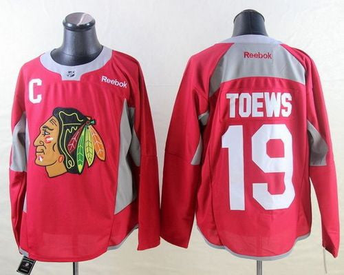 Blackhawks #19 Jonathan Toews Red Practice Stitched Hockey Jersey