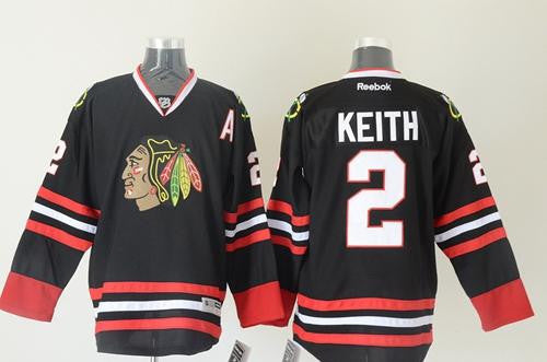 Blackhawks #2 Duncan Keith Black Stitched Hockey Jersey