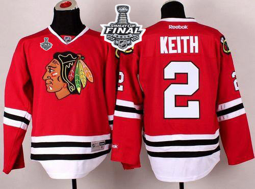 Blackhawks #2 Duncan Keith Red 2015 Stanley Cup Stitched Hockey Jersey