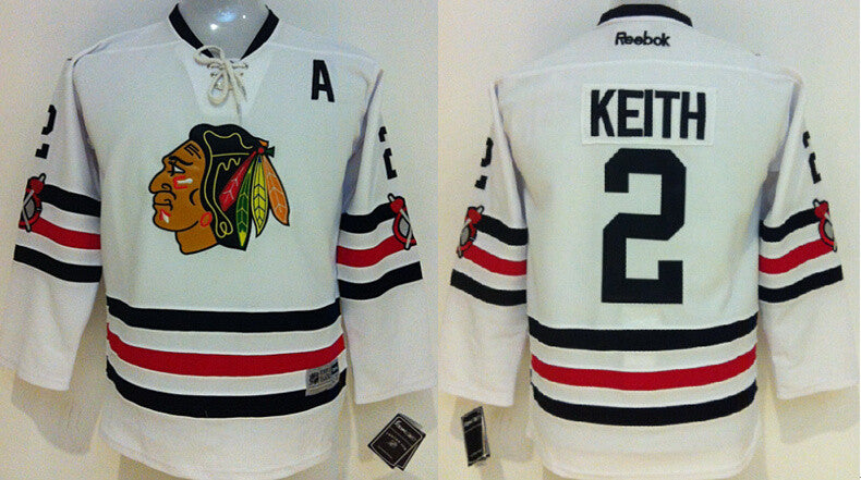 Blackhawks 2 Duncan Keith White 2015 Winter Classic Youth Reebok Hockey Jersey