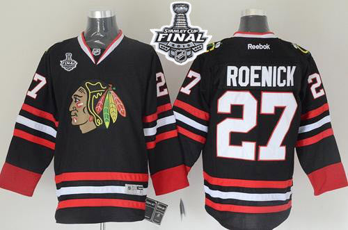 Blackhawks #27Jeremy Roenick Black 2015 Stanley Cup Stitched Hockey Jersey