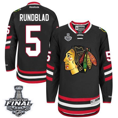 Blackhawks #5 David Rundblad Black 2014 Stadium Series 2015 Stanley Cup Stitched Hockey Jersey